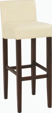 Barová židle, textilní kůže krémová/dřevo tmavý ořech, SORIN