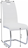 Jídelní židle ABIRA, ekokůže bílá / chrom