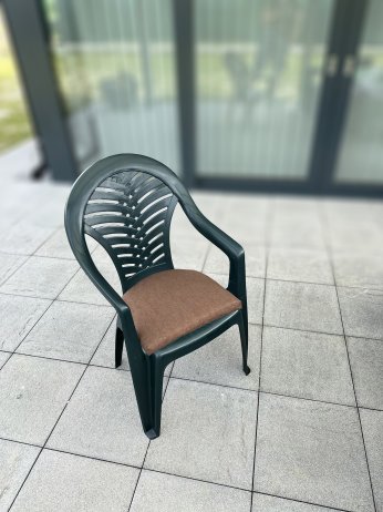Malý polstr na židli, hnědý melír