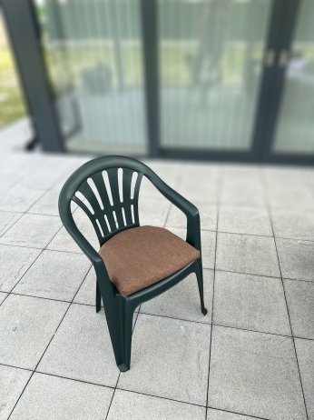 Malý polstr na židli, hnědý melír
