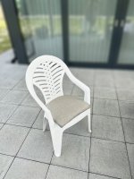 Malý polstr na židli, tmavě béžový melír