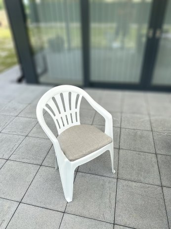 Malý polstr na židli, tmavě béžový melír