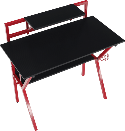 PC stůl / herní stůl TABER, červená / černá
