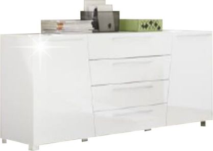 Designová komoda STRAGY TYP 4, bílá extra vysoký lesk HG