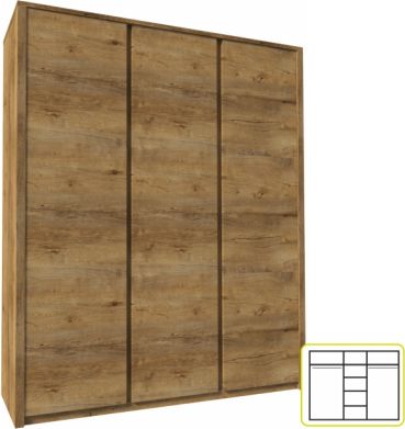 3-dveřová šatní skříň Montana S3D