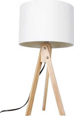 Moderní stolní lampa LILA Typ 1, bílá / přírodní dřevo