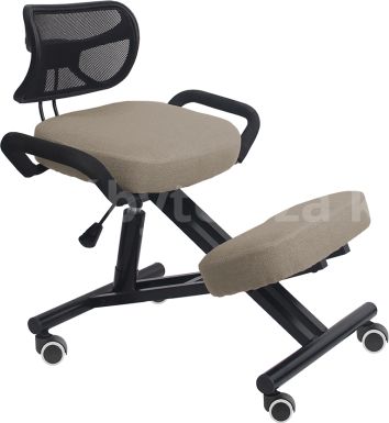 Ergonomický klekosed RUFUS, šedohnědá taupe/černá