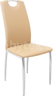 Židle, ekokůže béžová / chrom, ERVINA