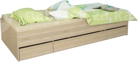 Postel s úložným prostorem MATIASI, 90x200, buk