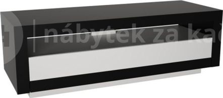 TV stolek s vyklápěcí zásuvkou, černá / bílá, AGNES