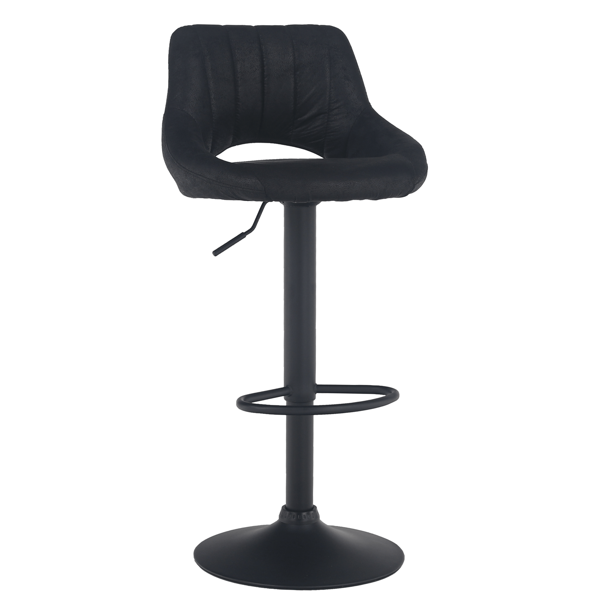 Levně Barová židle, černá látka s efektem broušené kůže, LORASA