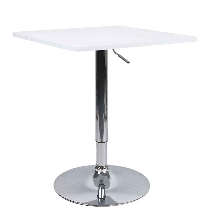 Levně Barový stůl s nastavitelnou výškou, bílá, FLORIAN 2 NEW