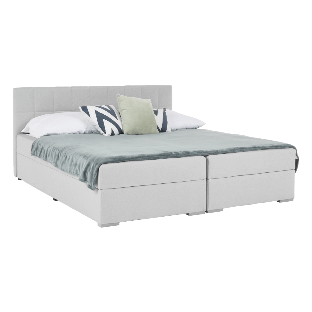 Levně Boxpringová postel FERATA Komfort 180x200, světle šedá