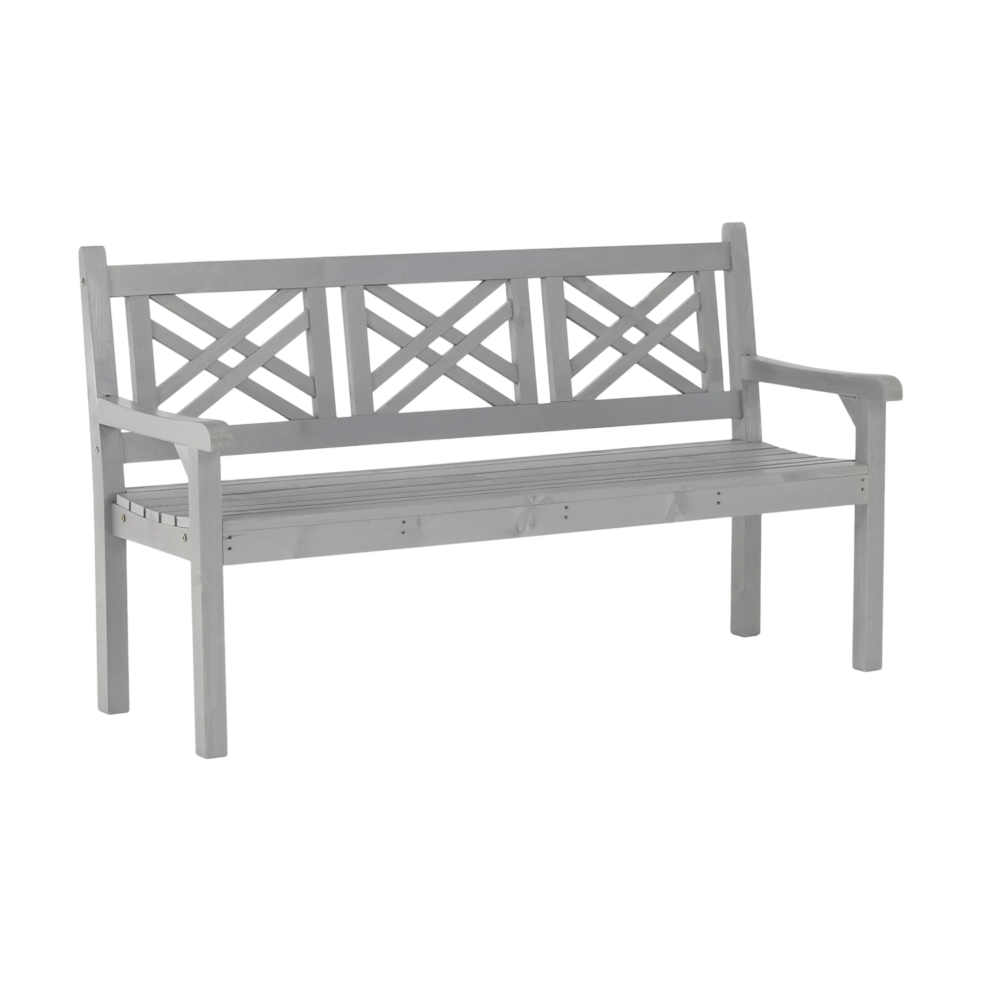 Levně Dřevěná zahradní lavička FABLA, šedá, 150 cm