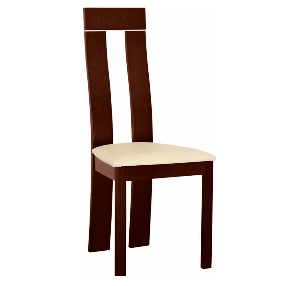 Levně Dřevěná židle DESI, ořech/ekokůže béžová
