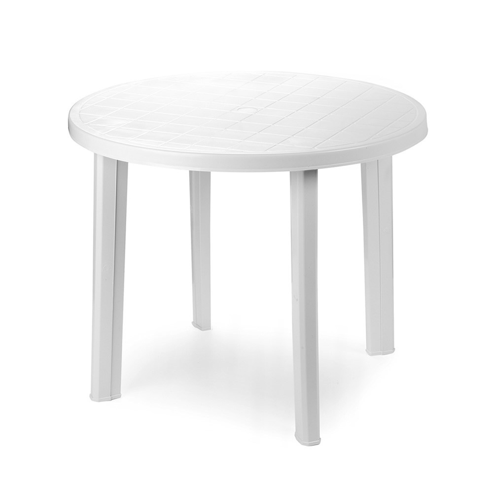 Levně Plastový zahradní stůl Tondo, bílý