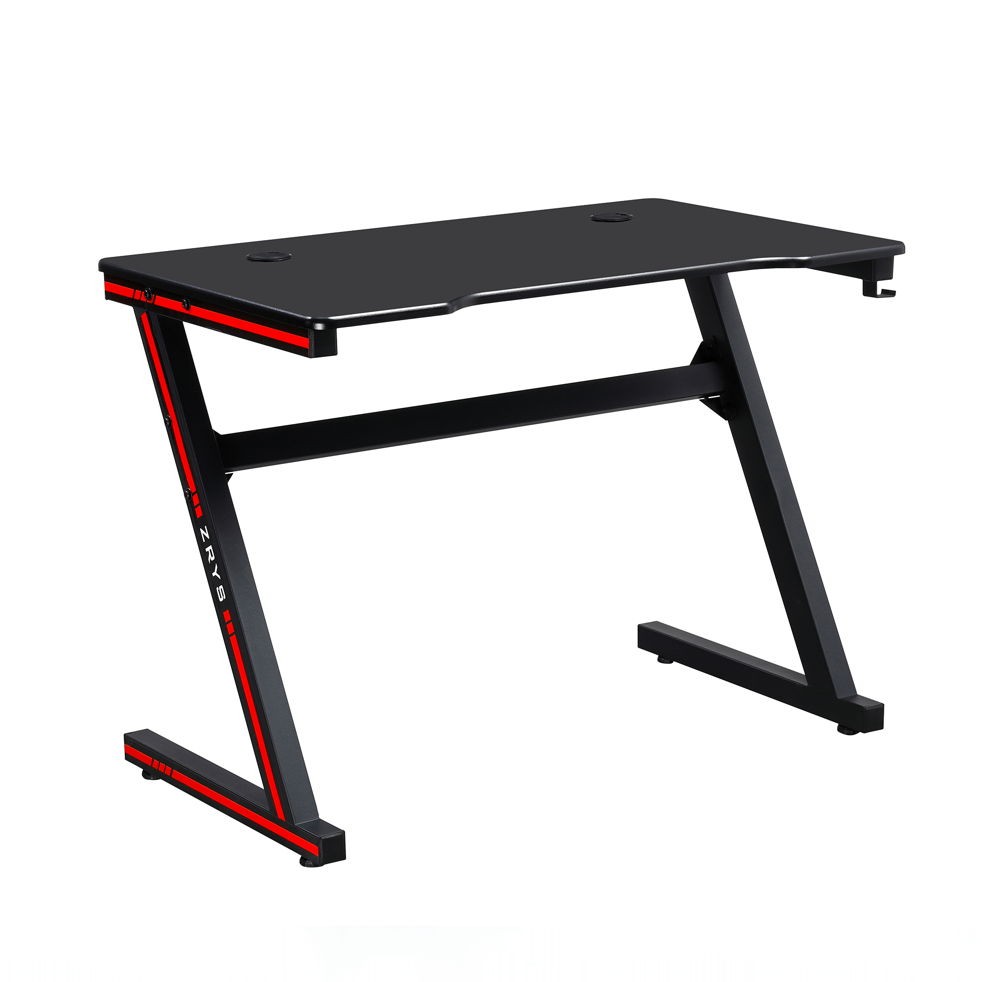 Levně Herní stůl / počítačový stůl, černá / červená, MACKENZIE 100cm