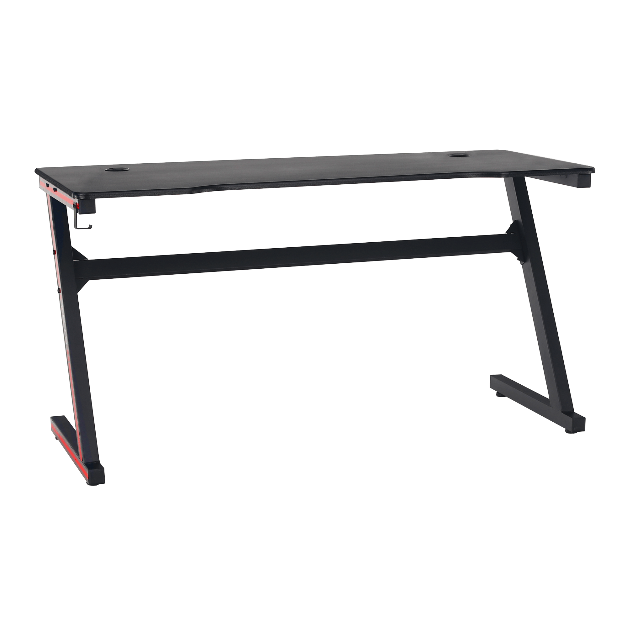 Levně Herní stůl / počítačový stůl, černá / červená, MACKENZIE 140cm