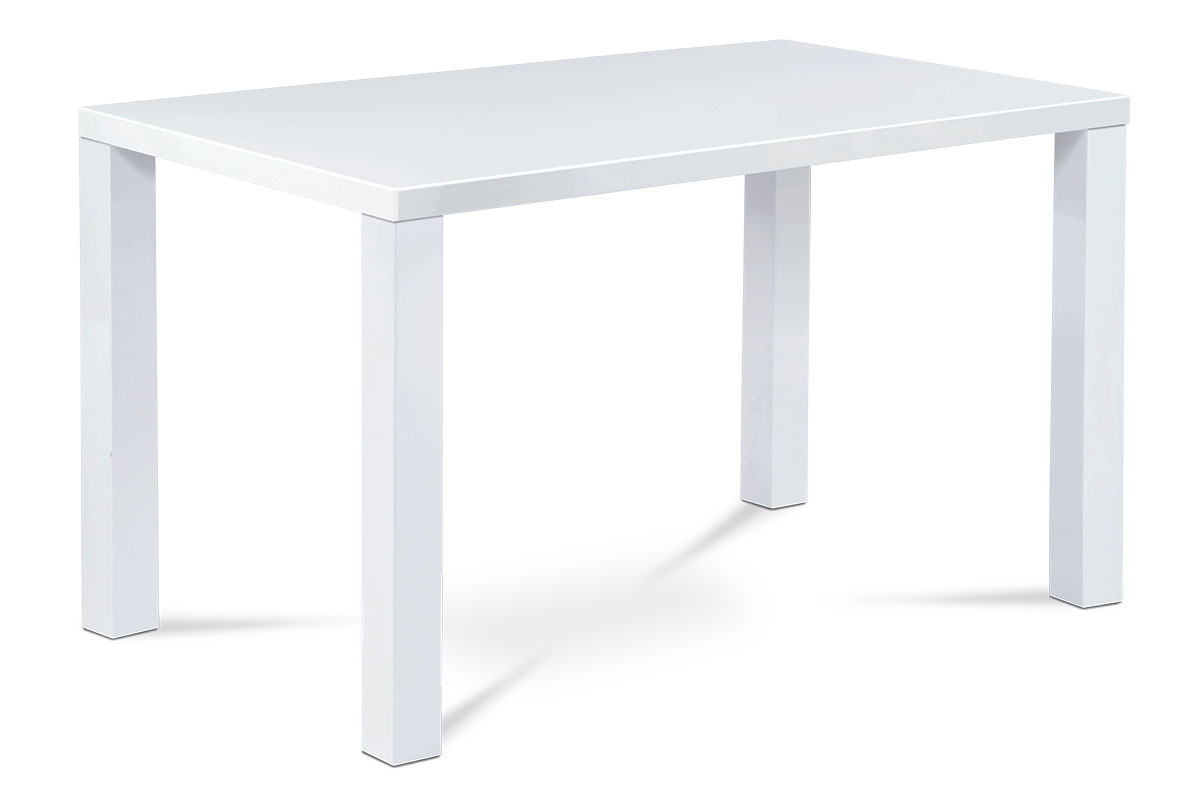 Levně Jídelní stůl 120x80x76 cm, vysoký lesk bílý