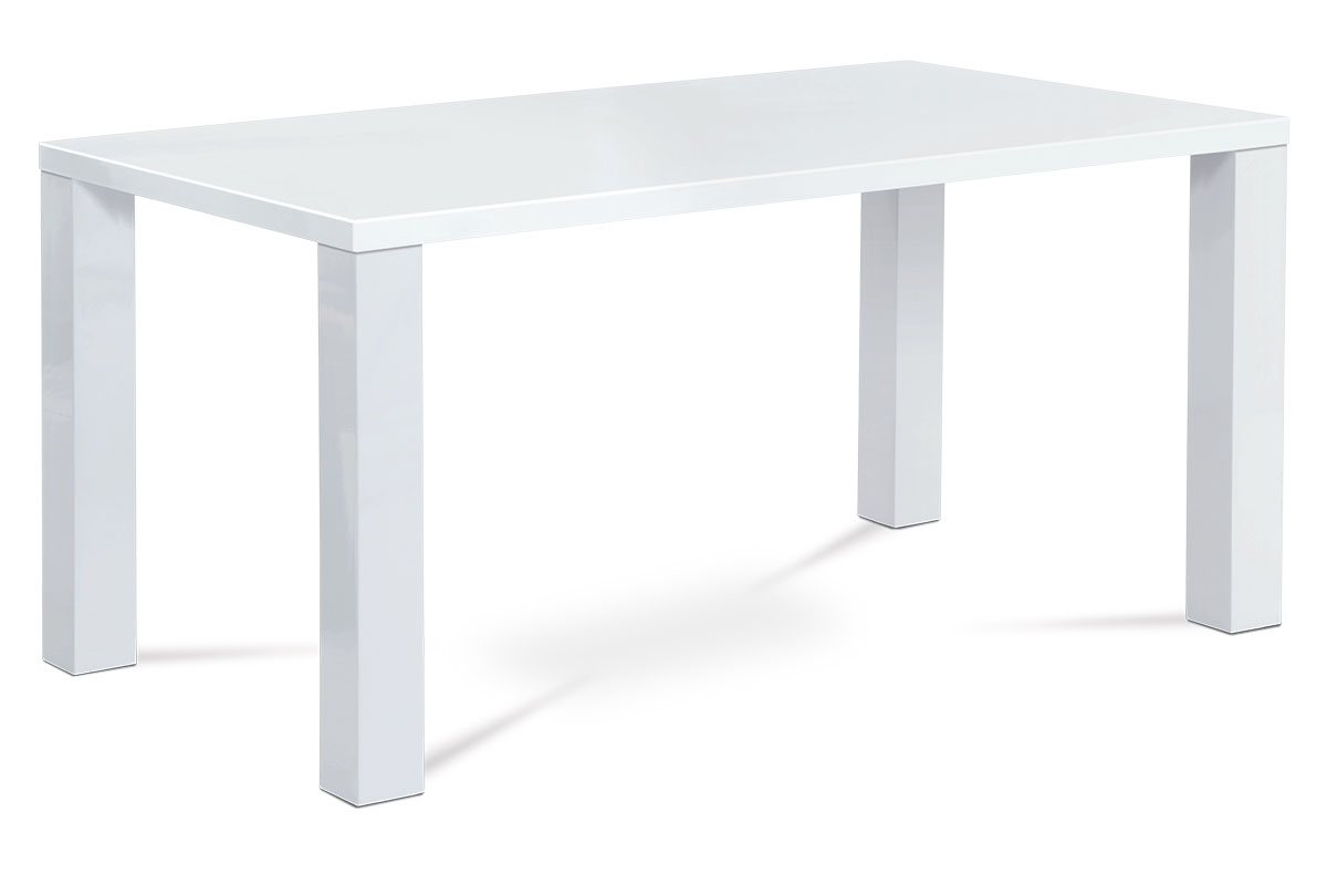 Levně Jídelní stůl 160x90x76 cm, vysoký lesk bílý