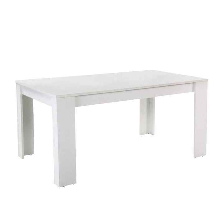 Jídelní stůl, bílý, 140x80 cm, TOMY - bílá - lamino