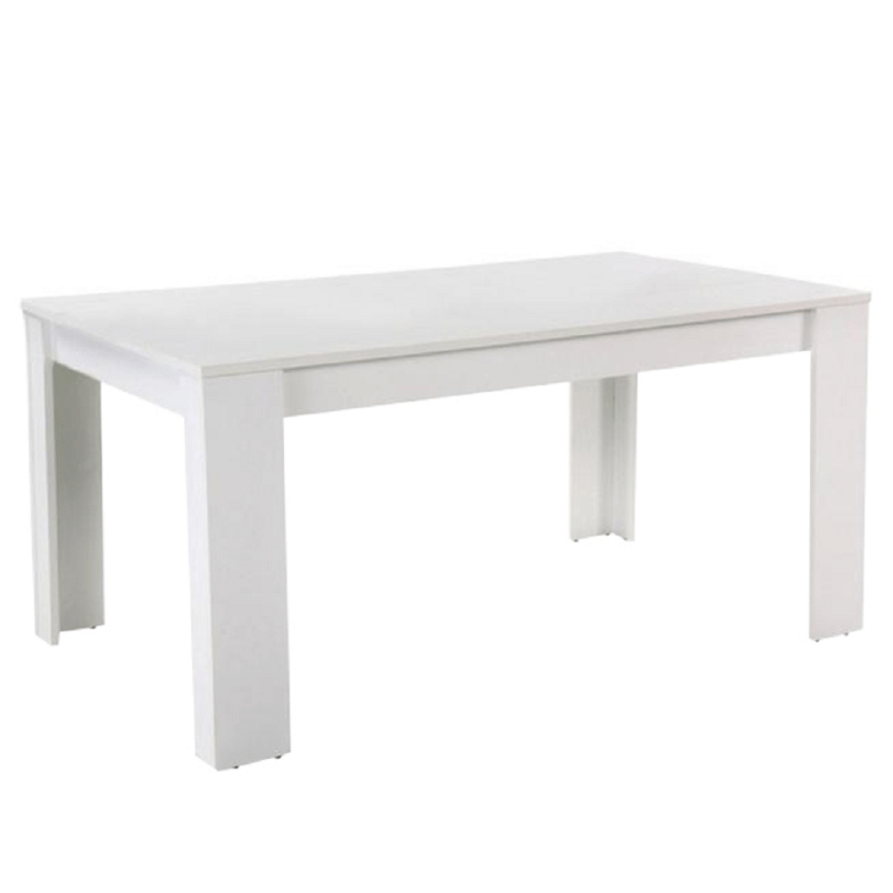 Jídelní stůl, bílý, 160x90 cm, TOMY - bílá - lamino
