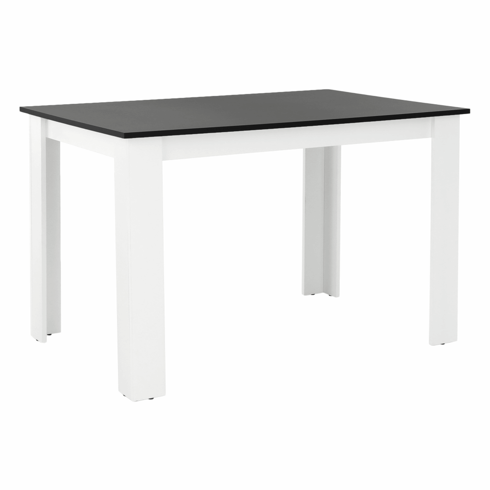 Levně Jídelní stůl 120x80, DTD laminovaná / ABS hrany, Bílá / Černá, KRAZ