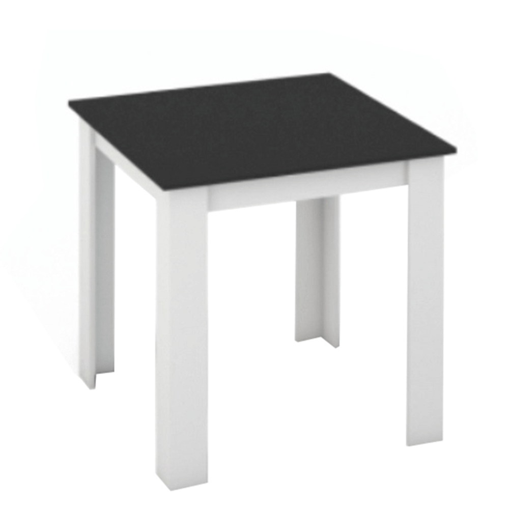 Jídelní stůl 80x80, DTD laminovaná / ABS hrany, Bílá / Černá, KRAZ - černá - lamino