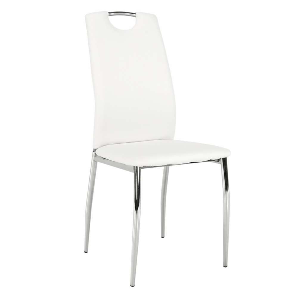 Židle, ekokůže bílá / chrom, ERVINA - bílá - Ekokůže