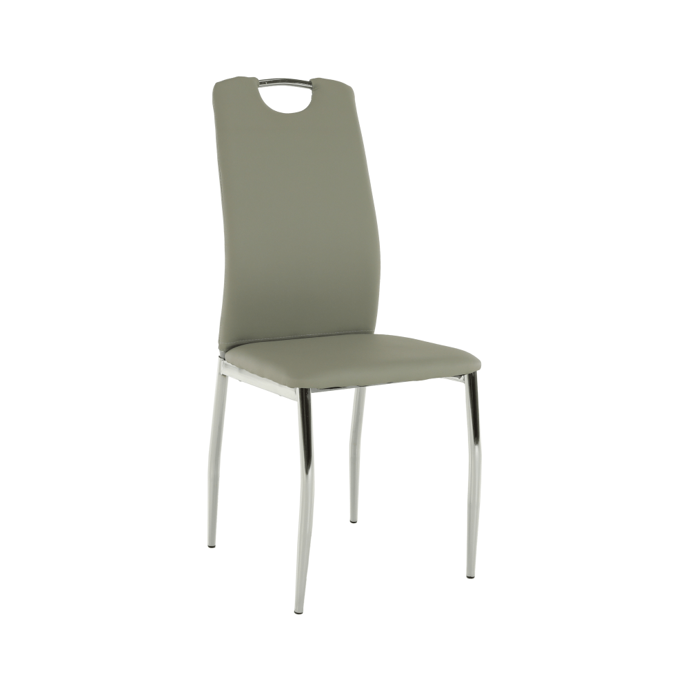 Židle, ekokůže šedá / chrom, ERVINA - šedá - Ekokůže