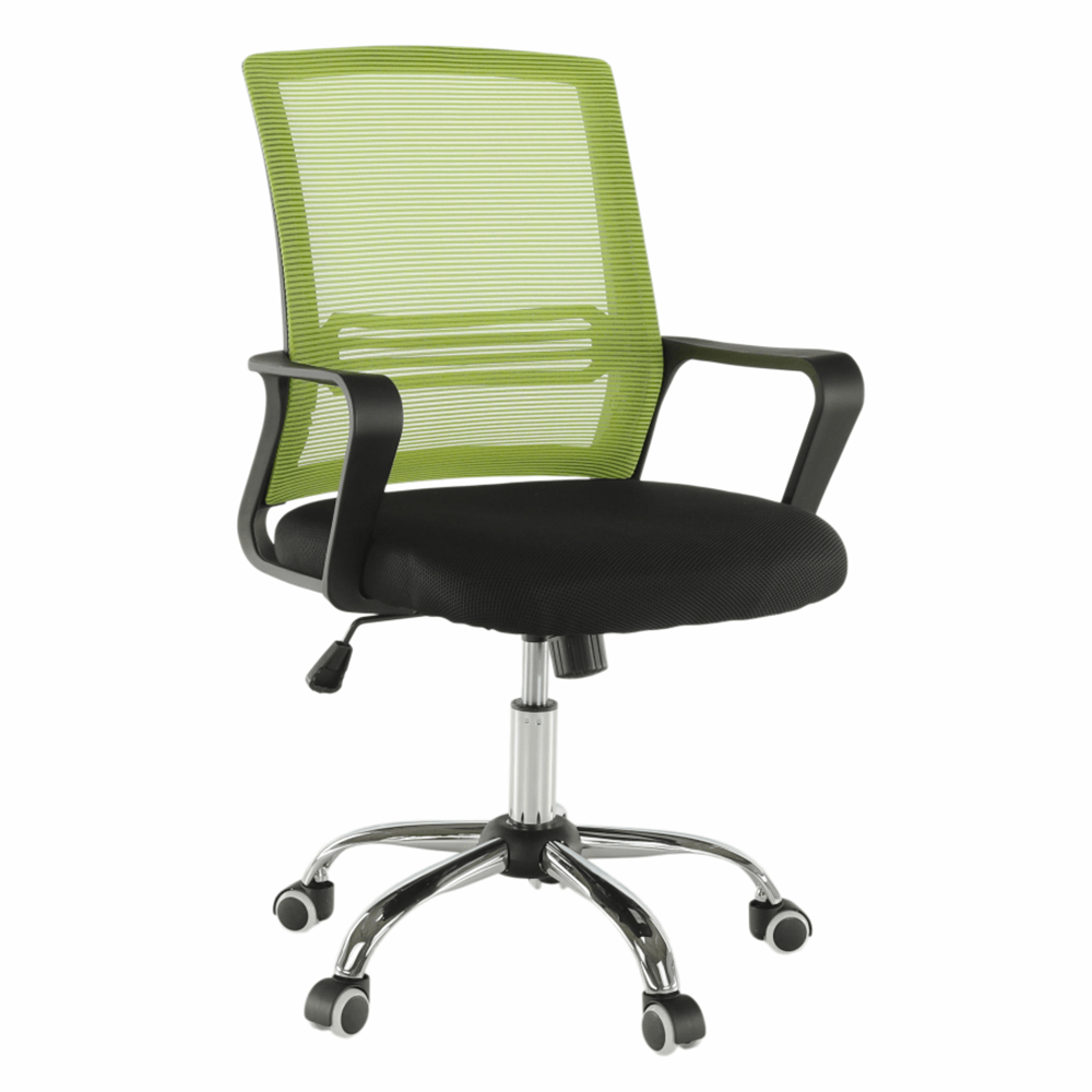 Levně Kancelářská židle APOLO, síťovina zelená / látka černá