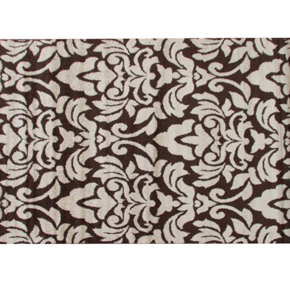 Levně Kusový koberec LORENS, béžová / tmavě hnědá, 133x190 cm