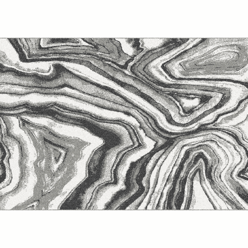 Levně Koberec, bílá/černá/vzor, 67x120, SINAN