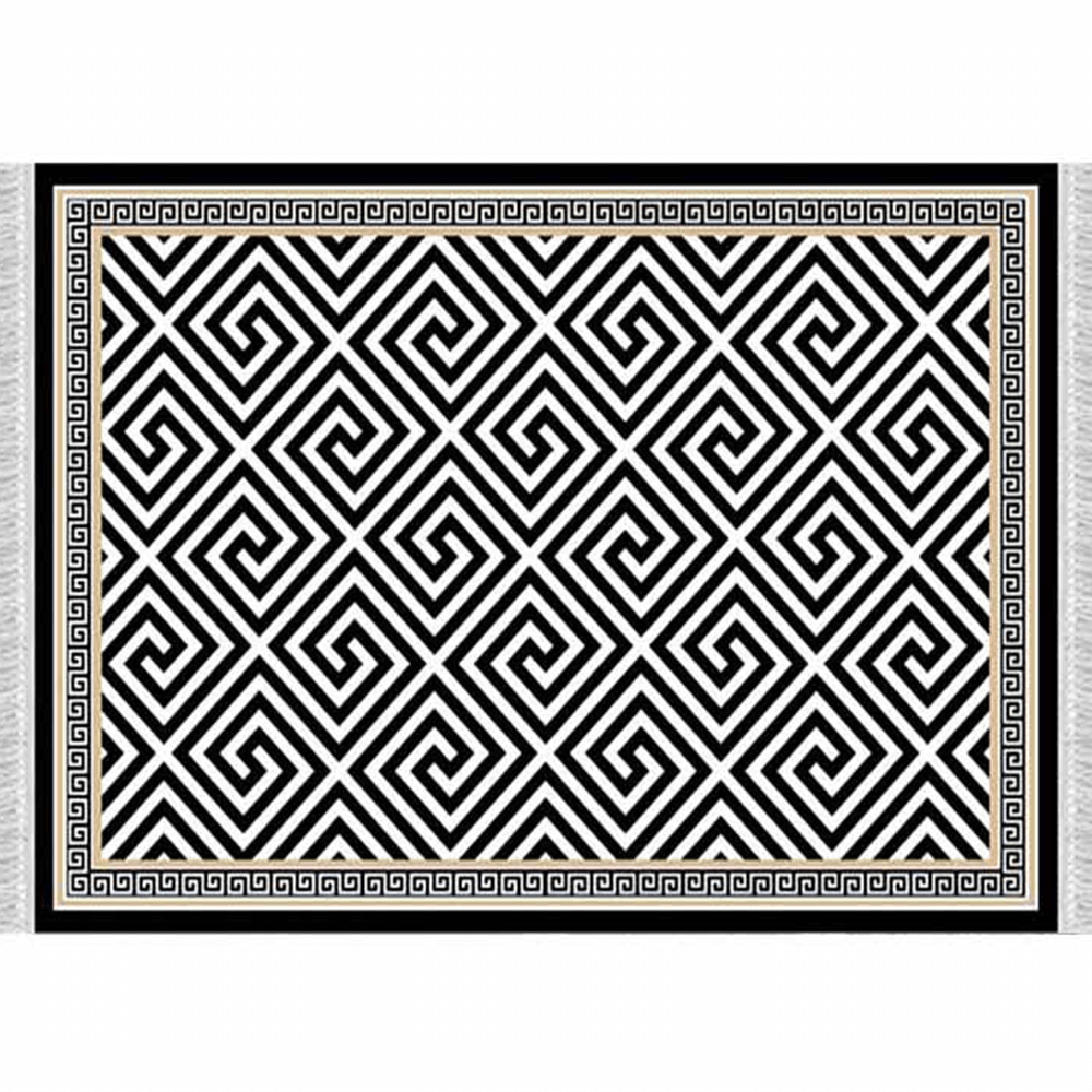 Levně Koberec, černo-bílý vzor, 160x230, MOTIVE