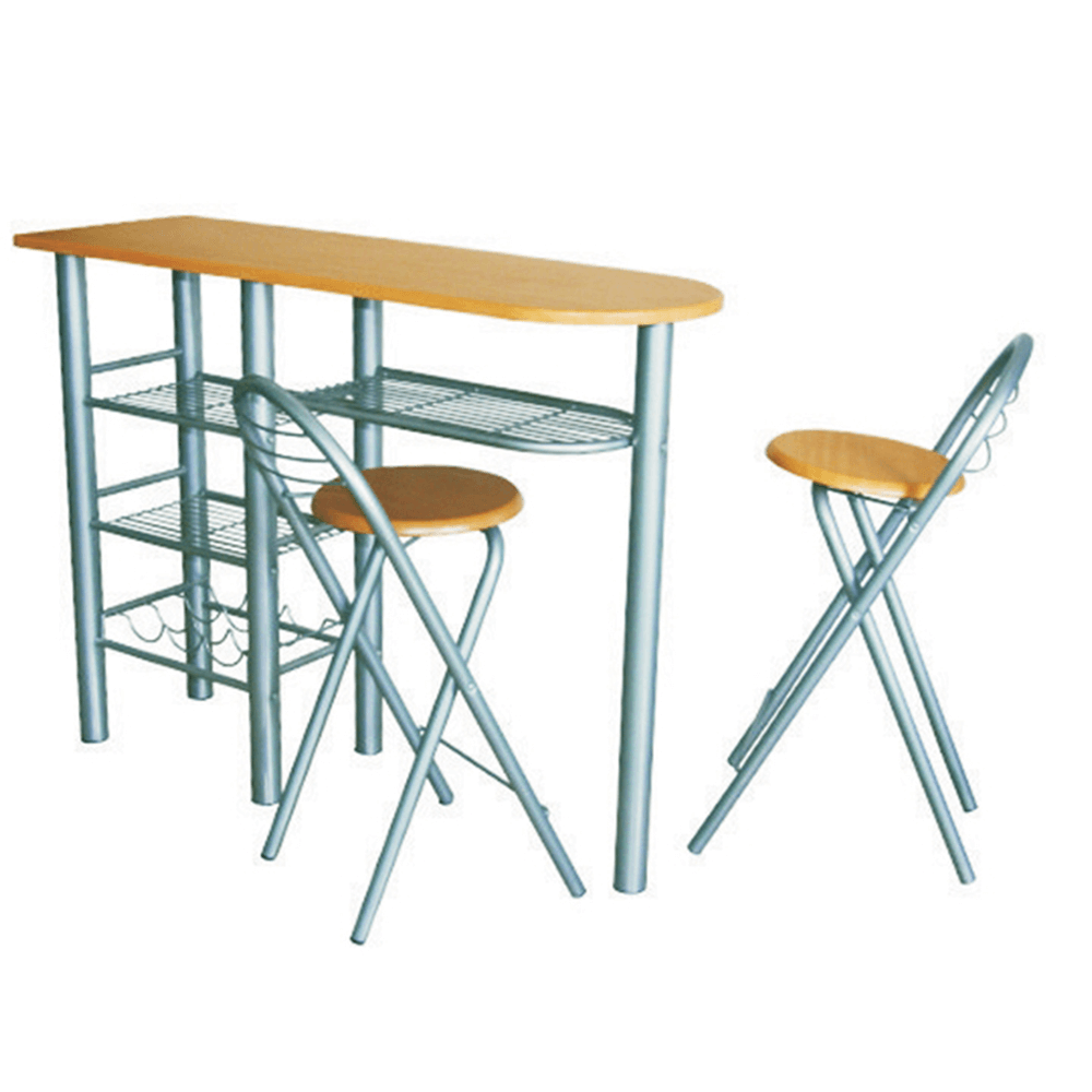 Komplet barový stůl + 2 židle BOXER, buk - Kov
