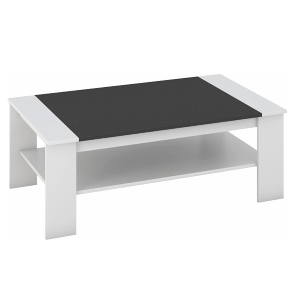 Konferenční stolek, bílá / černá, BAKER - bílá - Kov