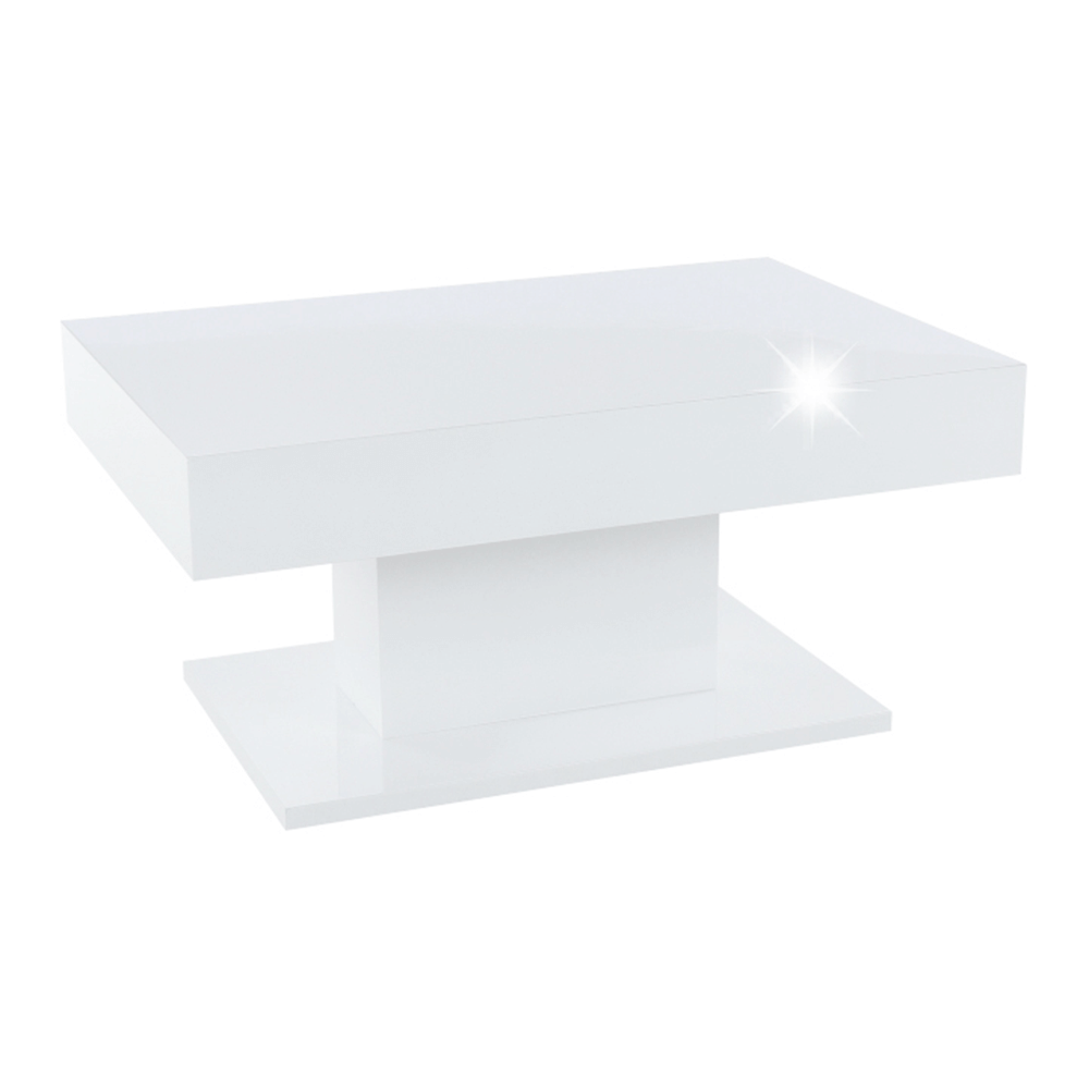 Levně Konferenční stůl s úložným prostorem, bílá vysoký lesk, DIKARO