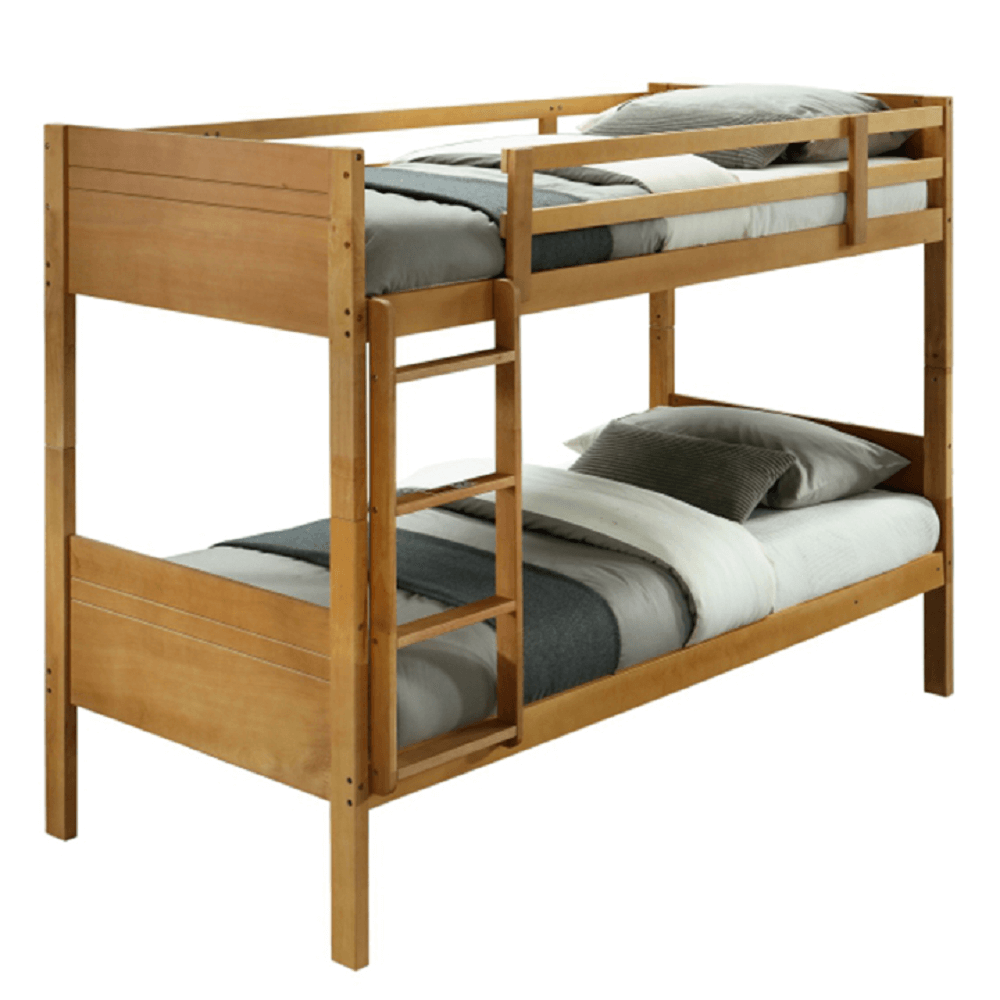 Levně Patrová postel MAKIRA, masivní dřevo, dub
