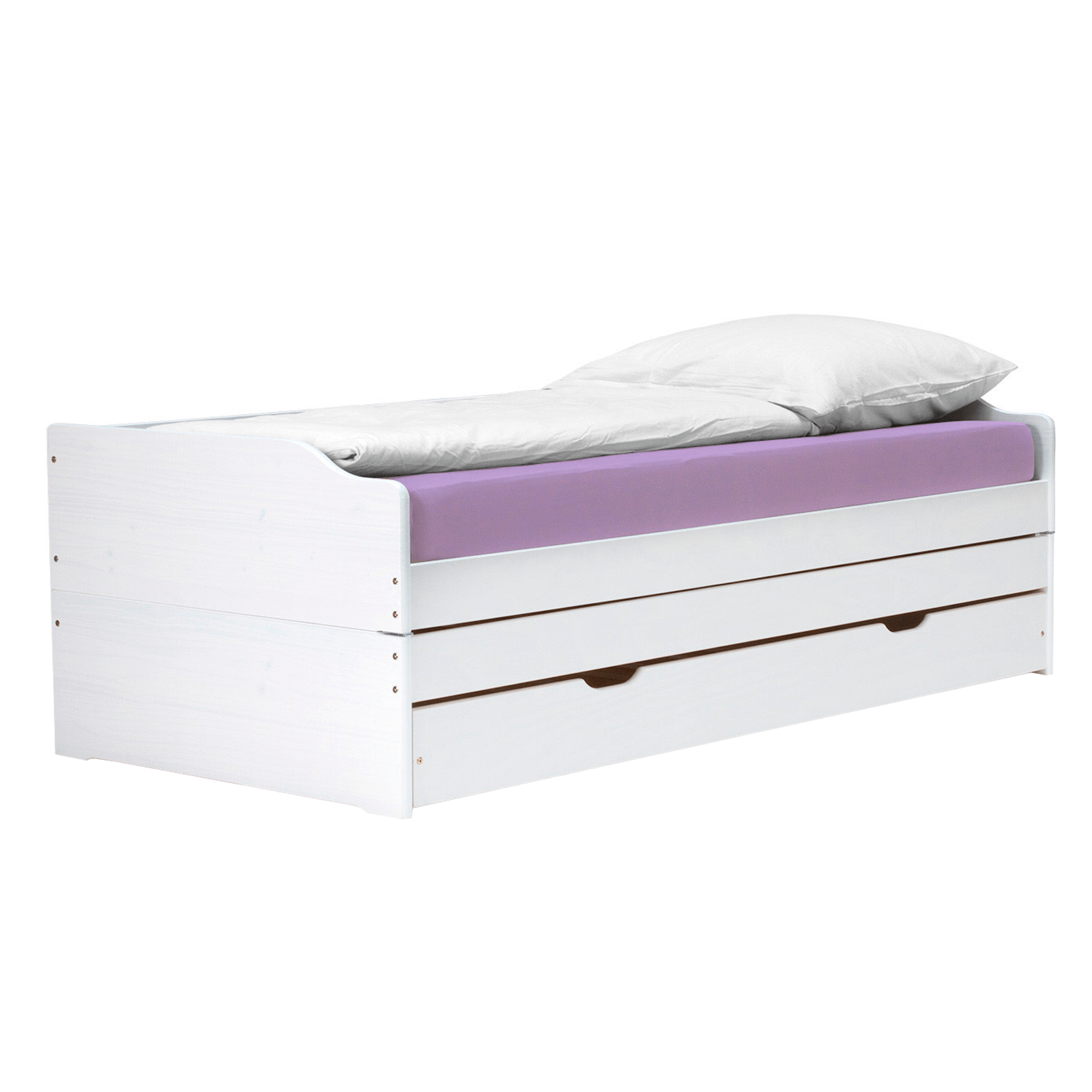 Levně Masivní postel s přistýlkami FLOPY bílá