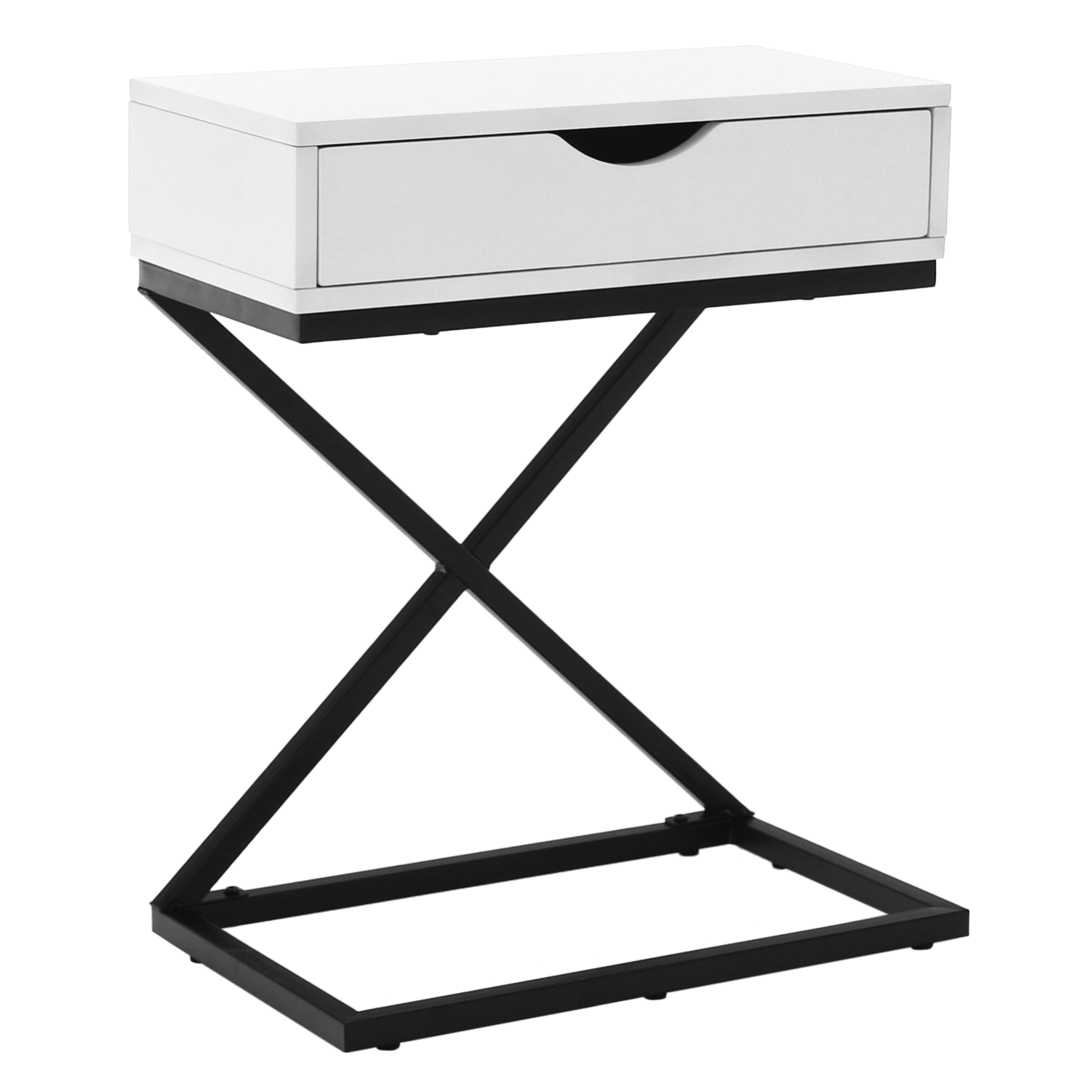 Příruční stolek VIRED, bílá/černá