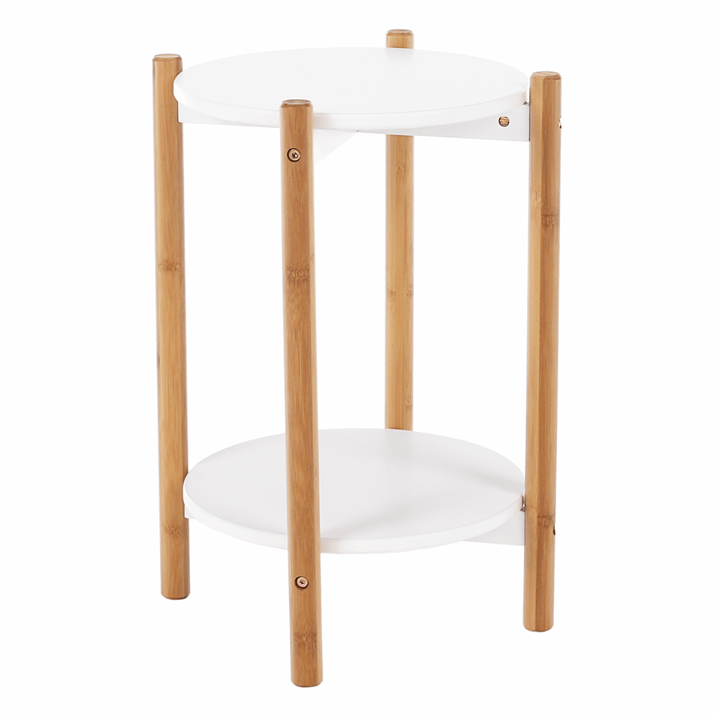Levně Příruční stolek BAMP, bílá / přírodní