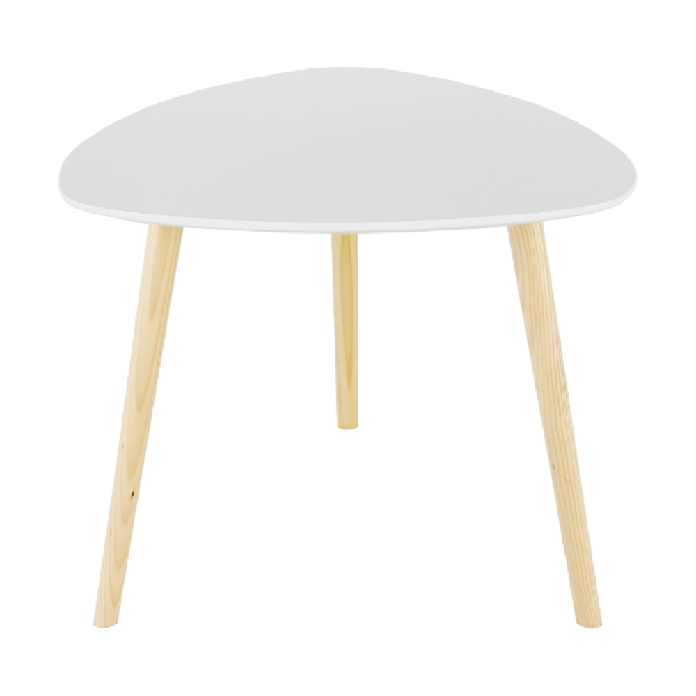 Levně Příruční stolek, bílá/přírodní dřevo, TAVAS