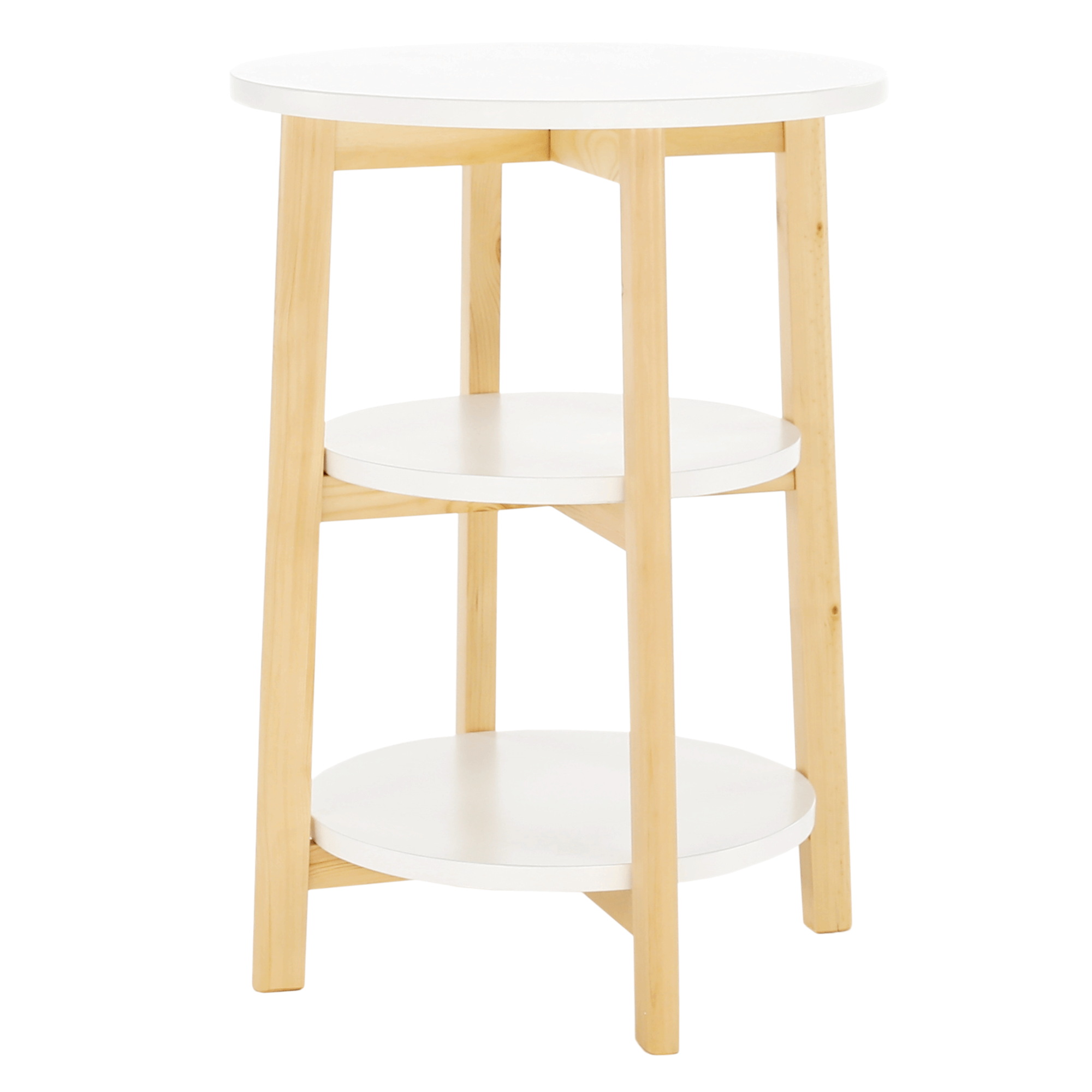 Levně Příruční stolek KASE, bílá/přírodní