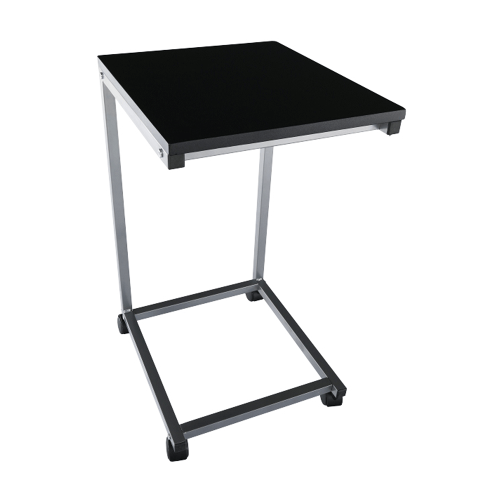 Příruční stolek MANNY, černá/kov stříbrná - stříbrná - Kov