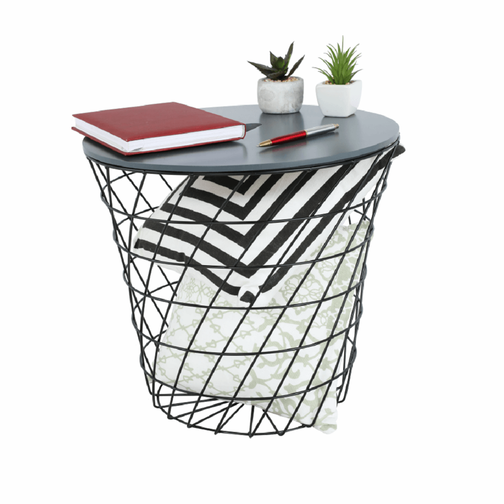 Levně Příruční stolek, grafit / černá, BATIS TYP 2