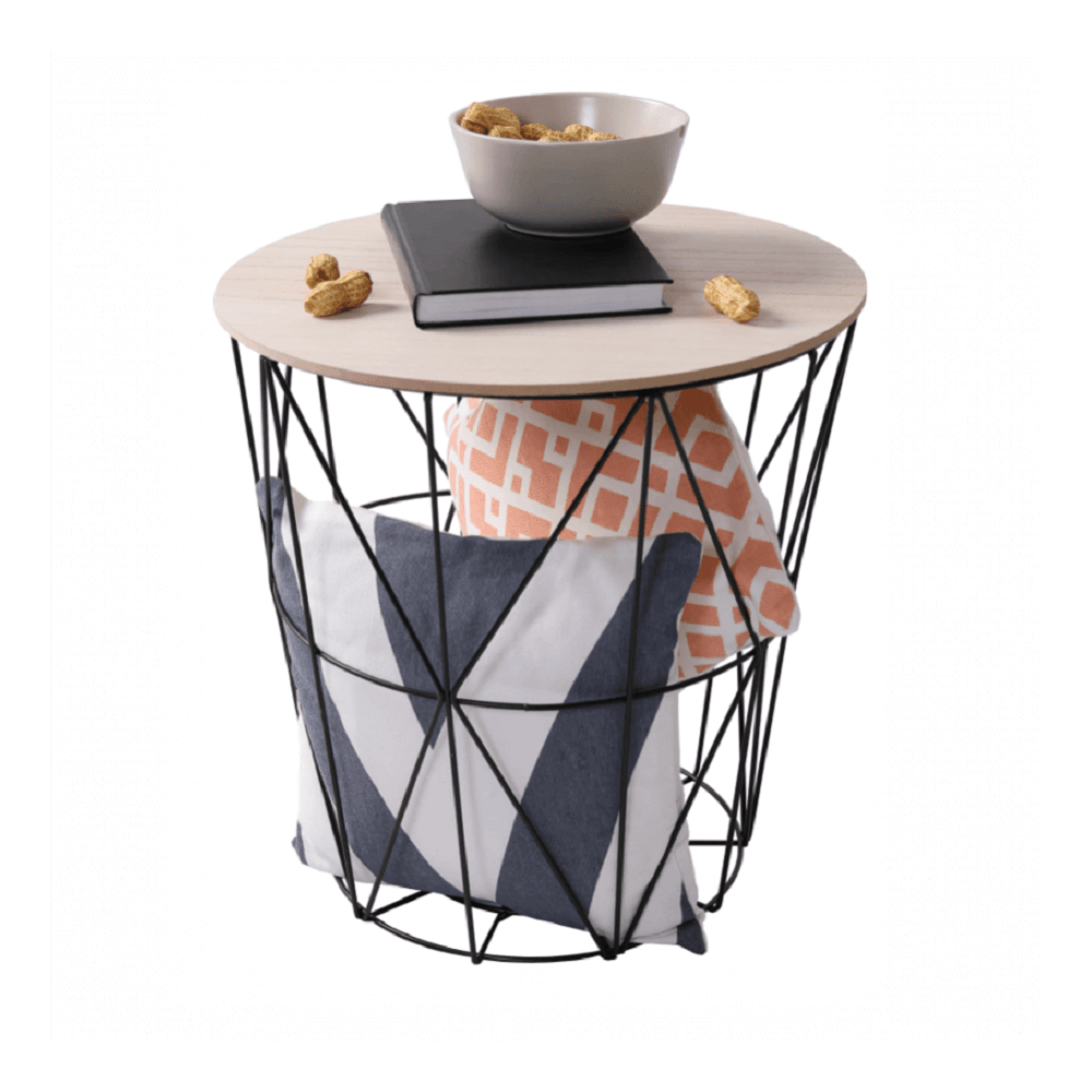Levně Příruční stolek, přírodní/černá, NANCER TYP 2