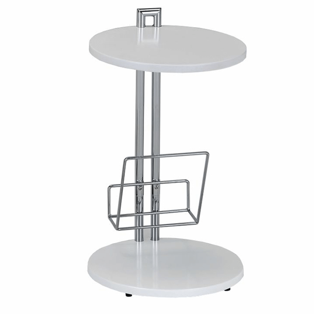 Příruční stolek na časopisy, bílá, ANABEL - bílá - Kov