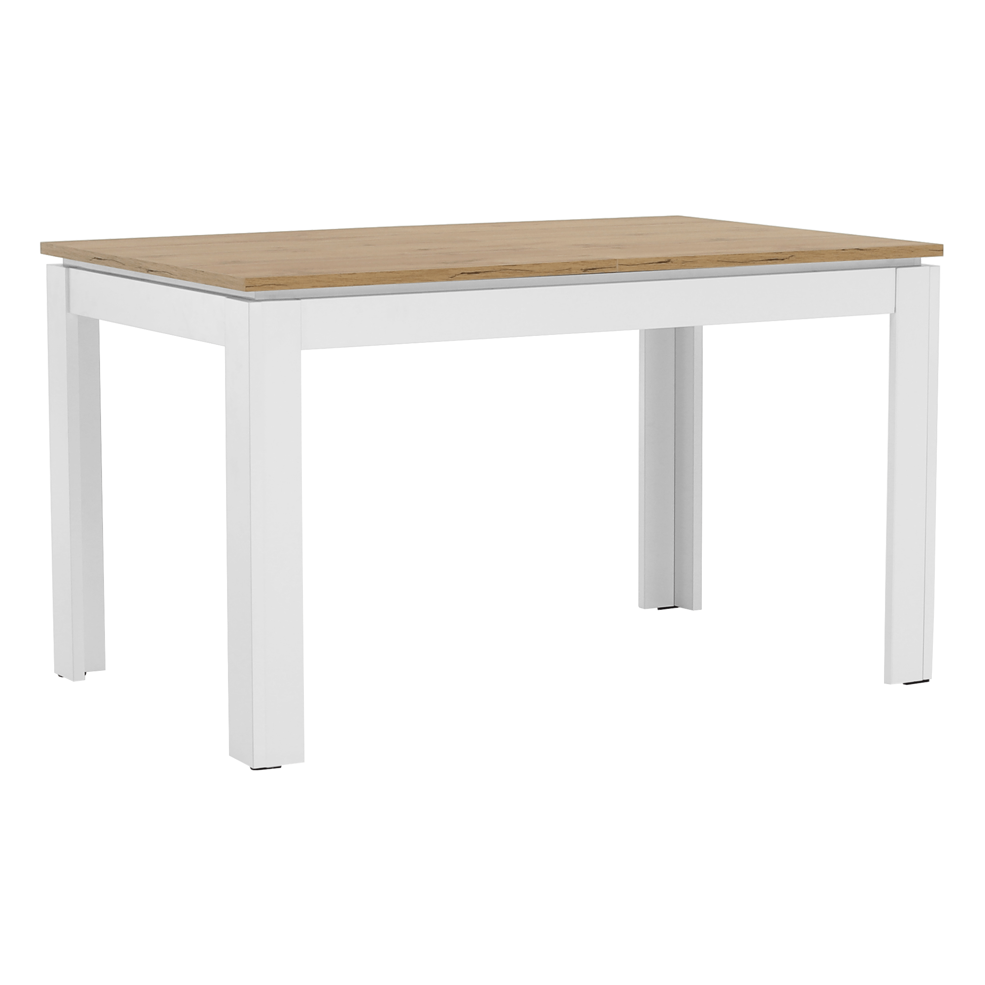 Levně Rozkládací stůl, bílá/dub wotan 135-184x86 cm, VILGO