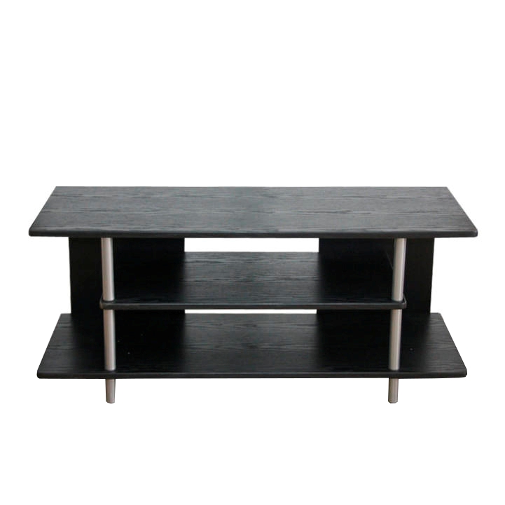 Levně TV stolek QUIDO, dřevo černé/kov stříbrný