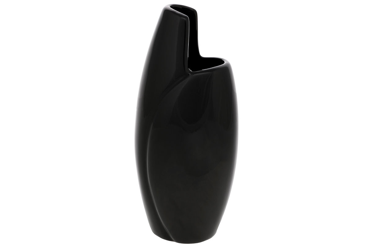 Levně Černá keramická váza HL9017-BK